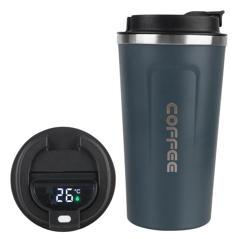Thermo Cafe Kaffeetasse, 380/510 ml, Auto-Thermosbecher, auslaufsicher, Reise-Thermobecher für Tee, Wasser, Kaffee, doppelter Edelstahl Image