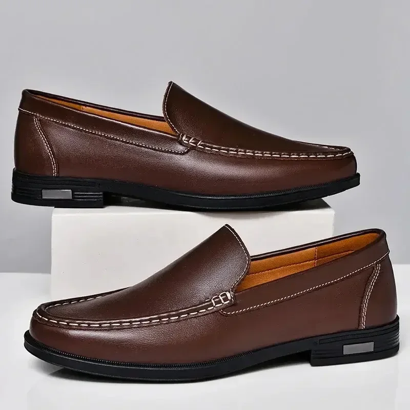 Echtes Leder Herrenschuhe Klassiker Business Kleid Schuhe Mokassins Slip on Loafers Fahrschuhe für Männer Freizeitschuh Große Größe 48
