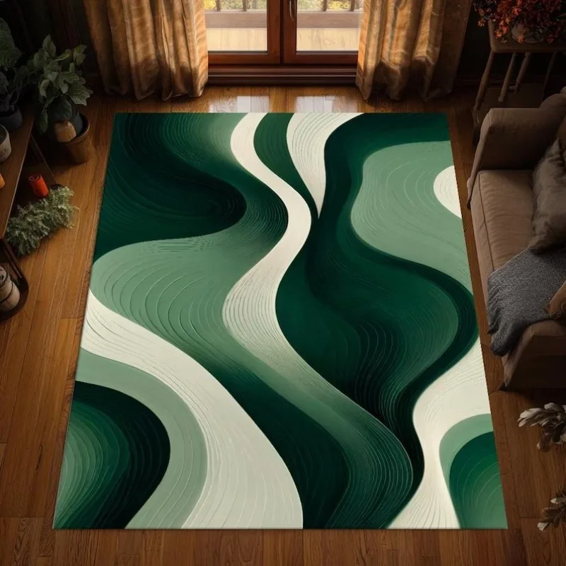 Abstrakter Teppich, moderner Farbverlaufsteppich, künstlerisches Muster, Matte, Heimdekoration, rutschfeste weiche Bodenmatte für Wohnzimmer, Schlafzimmer, Dekoration Image