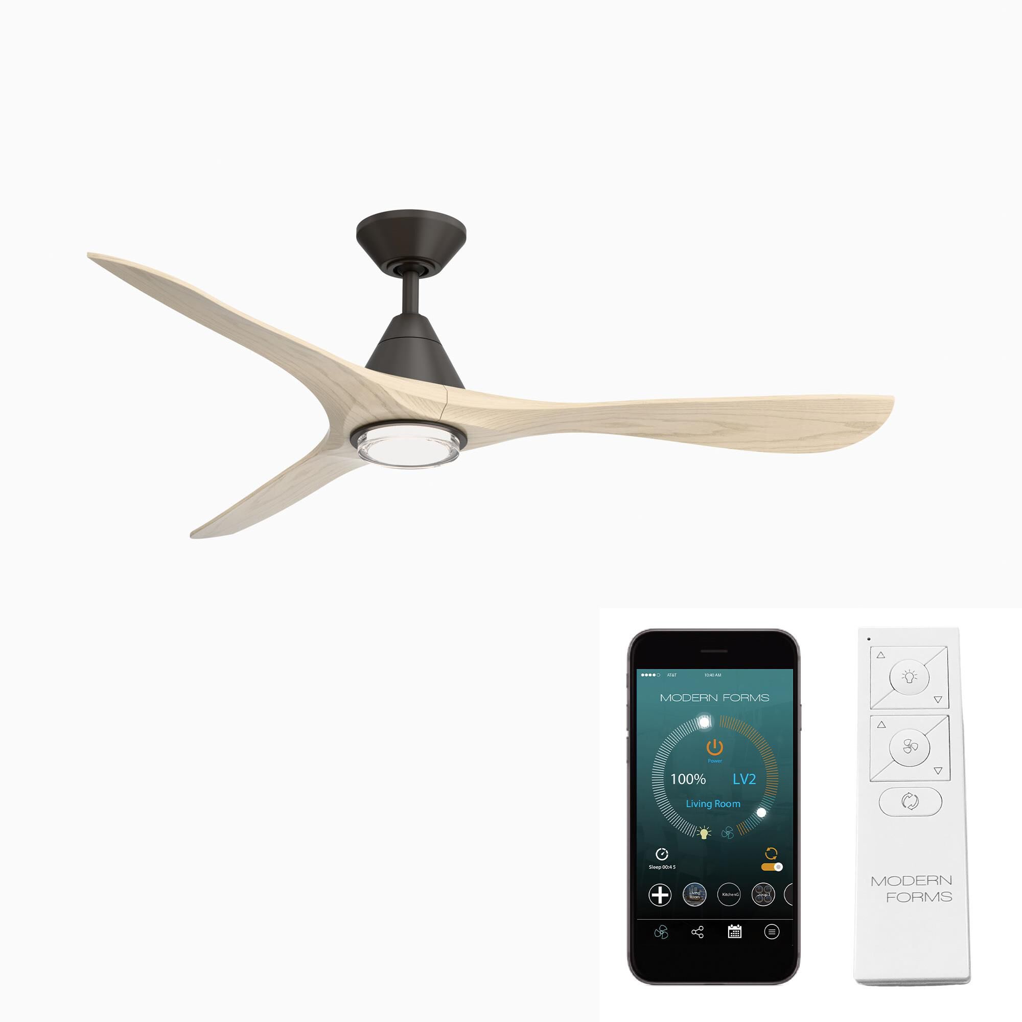 Modern Forms Carve 60 Inch Ceiling Fan with Light Kit - FR-D2504-60L-SB/WO