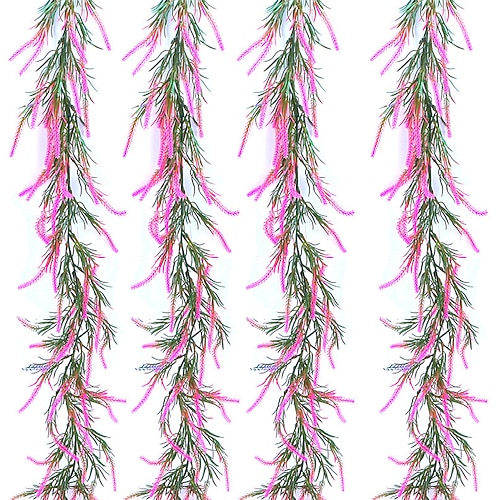 Confezione da 4 ghirlande di lavanda artificiale appese, piante di lavanda finte per sfondo ad arco per matrimoni, parete fiori decorativi da esterno