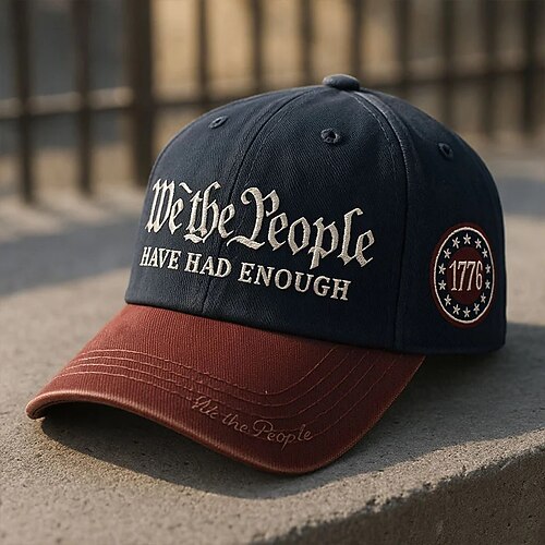 Cappello We the People, berretto da baseball patriottico ricamato con design Liberty Freedom del 1776, cappello vintage tricolore regolabile per uomo e donna.