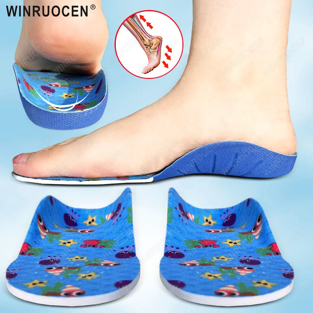 Orthesen-Gel-Einlegesohlen für Kinder, XO-Bein, korrekte Plattfußgewölbeunterstützung, orthopädische Einlegesohle für Kinder, schmerzlindernde Pflegepolster für Kinder Image