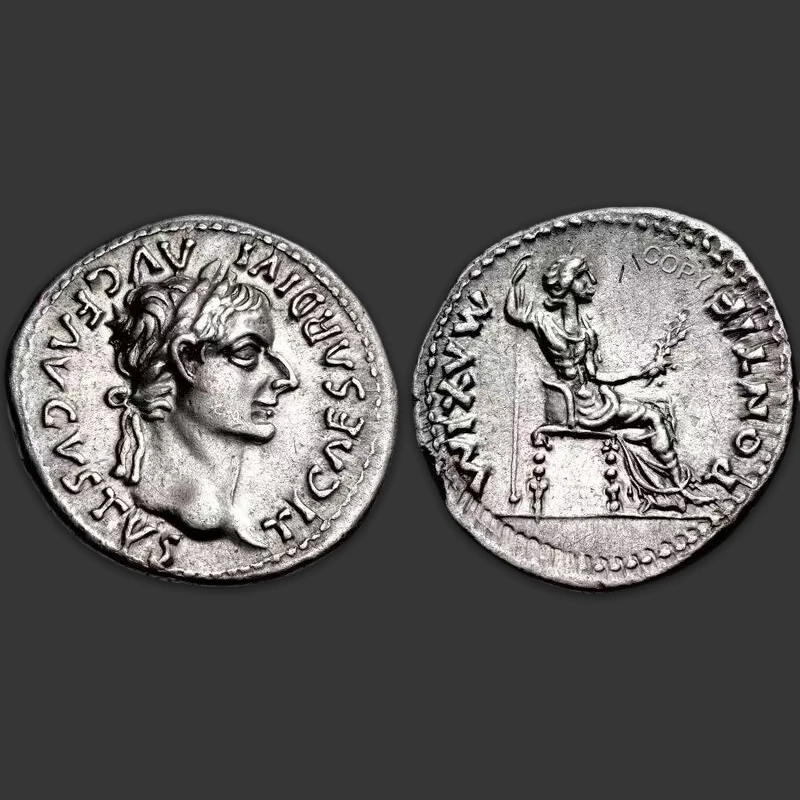 Tiberius antike griechische Münze, unregelmäßig geformte Medaille, Sammler-Gedenkmünze, Schmuckherstellung, Weihnachtsgeschenk Image