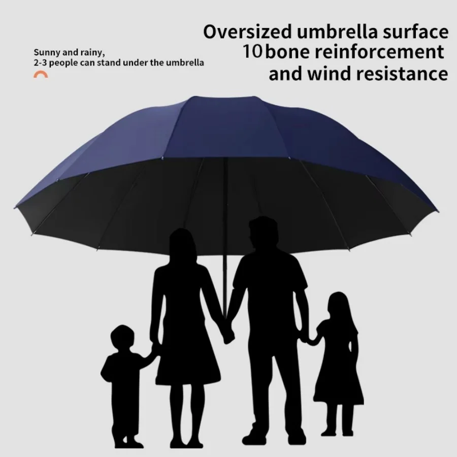 130 cm übergroßer Klappschirm, wind- und wasserdicht, großer Sonnenschirm und Regenschirm für Reisen und Familiengebrauch Image