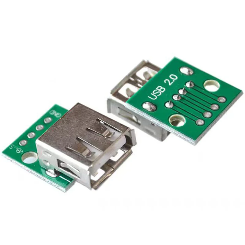 5 Stück USB 2,0 Buchse Chassis Header zum Eintauchen 4p gerade Stecker Adapter platte wurde gelötet Handy Power Datenkabel Image