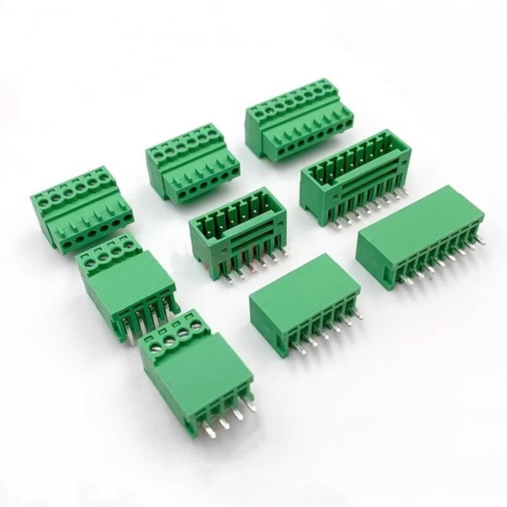 10 Paar 15EDG 2,54 mm KF2EDG PCB-Schraubklemmenblock-Anschluss, rechtwinkliger/gerader Nadel, Steckerstift, Header-Buchse, 2P-12 Pin Image
