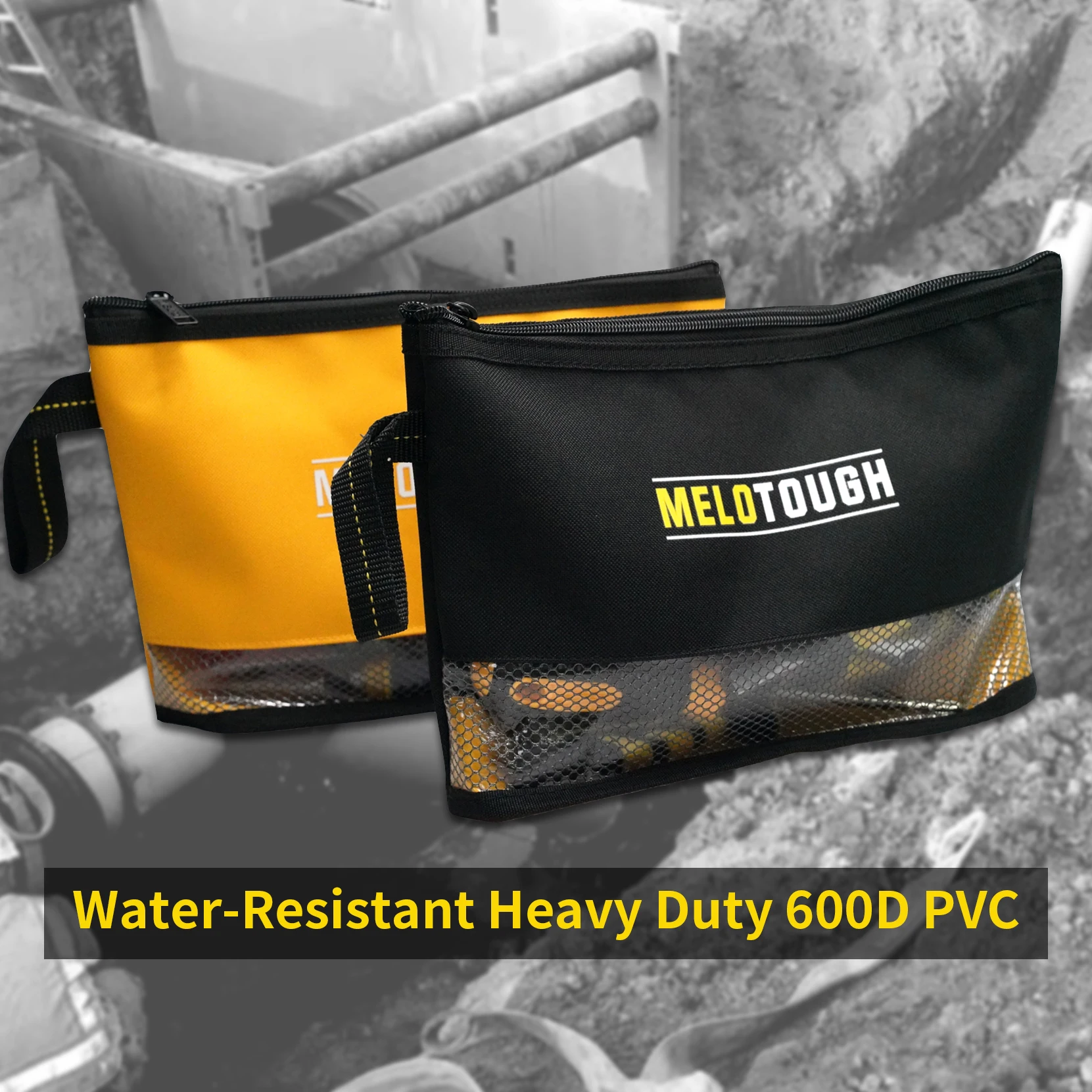 Wasserdichtes Material, 12-Zoll-Werkzeugtasche mit Reißverschluss, kleine Mehrzweck-Werkzeugtasche, Tragetasche für kleine Werkzeuge – Aufbewahrungstasche