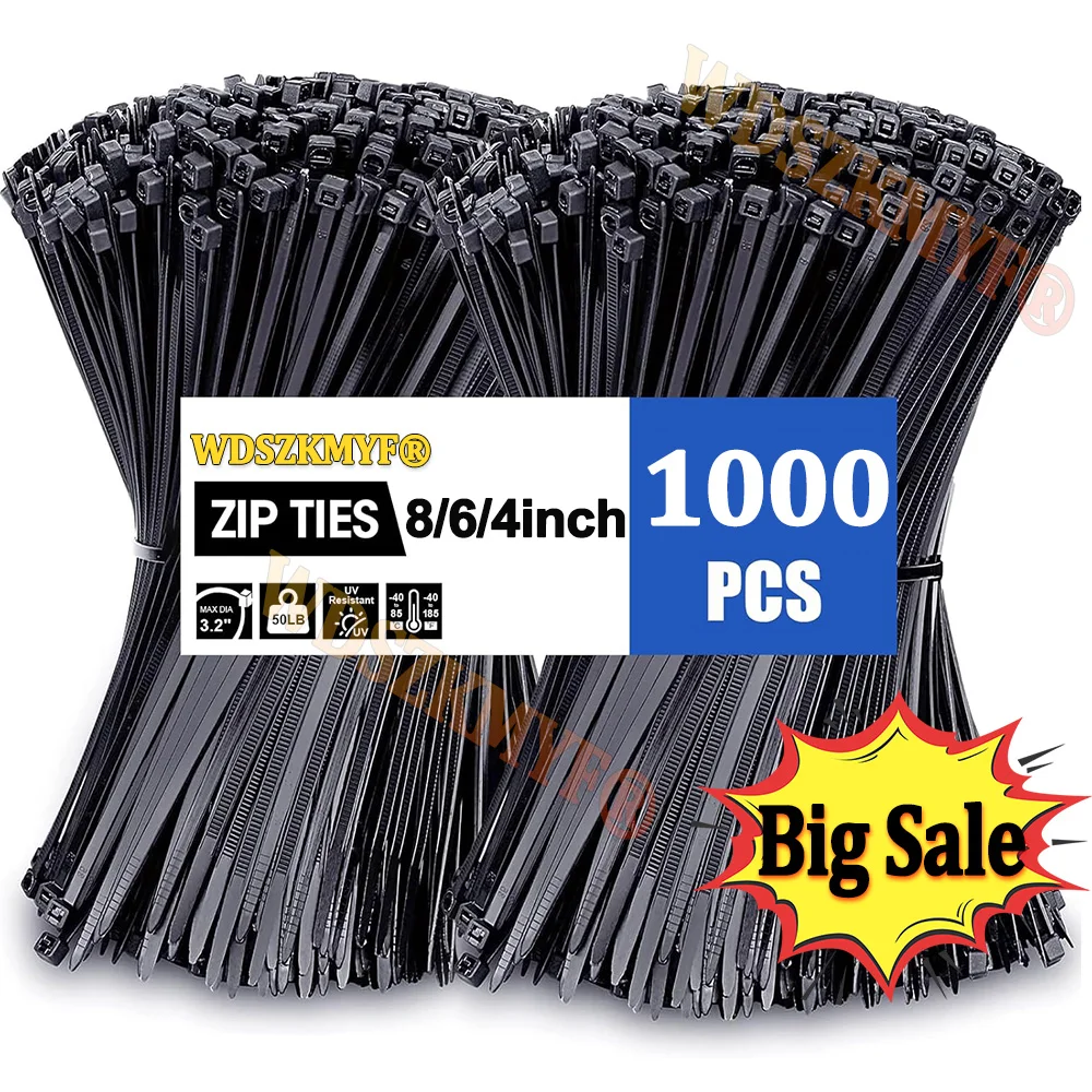 1-1000 Stück Kunststoff-Flanschbinder, Kabelgewächshaus-Kunststoffbänder, Klettverschluss, Nylon-Kabelbinder, Klemme, selbstsichernde Befestigungs-Drahtbinder Image