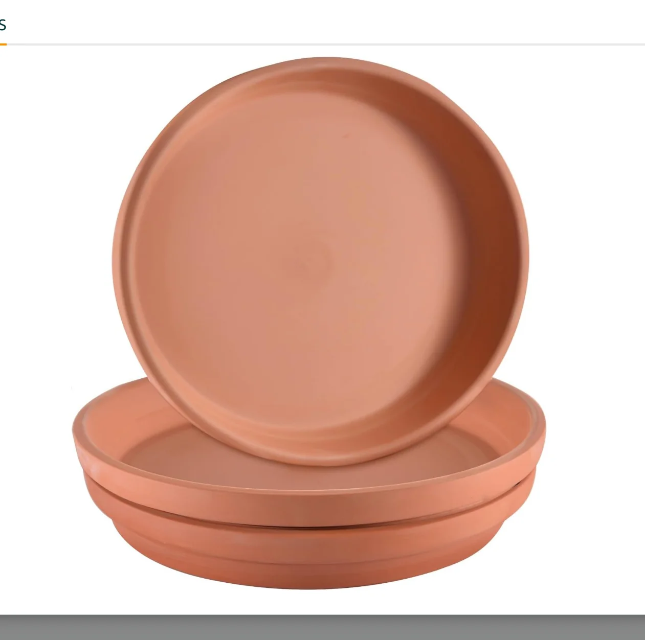 3 Stück Packung 9,5''Terra Cota Untertasse Pflanzensattel Perfekte Tonpflanzenschalen Runde Blumentopf-Untertassen, für 8/9/10 Zoll Topf Image