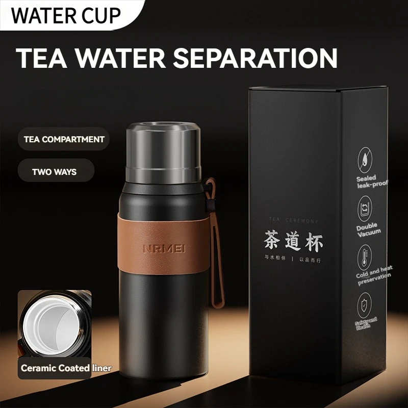 800 ml isolierte Teetasse, Becher, Wasser-Thermoskanne, Vakuumflasche, Büro und Zuhause, hält kalt und heiß, doppelwandige Flasche Image