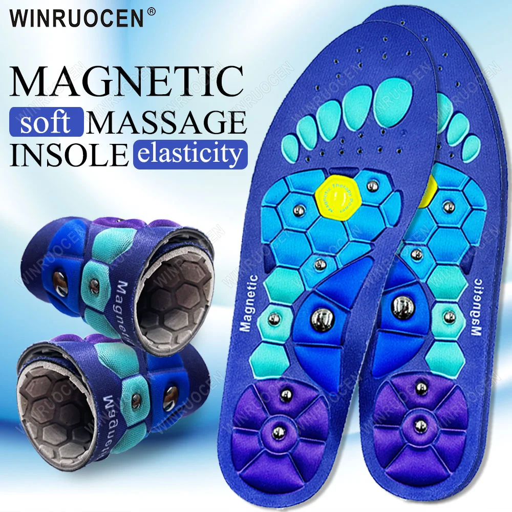 Magnetische Therapie Massage Einlegesohlen Männer Fuß Akupunkturpunkt Massage Einlegesohlen Arch Support Orthopädische Einlegesohle Anti-müdigkeit Gesundheit Einlegesohlen Image