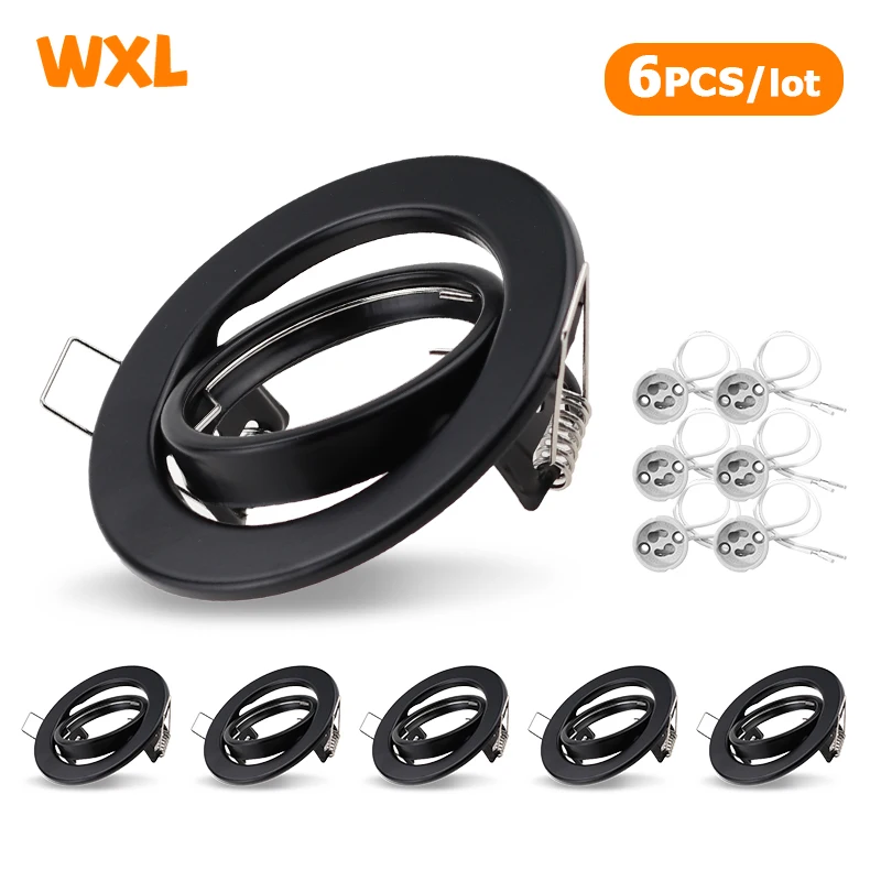 Weiß/schwarz LED-Strahler Rahmen verstellbar Down light LED-Holder scutout 70mm für mr16 gu10 Lampen fassung LED-Einbaus trahler