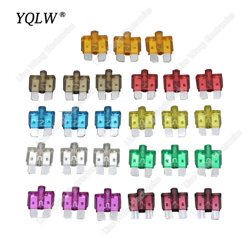 27 TEILE/LOS 5A ~ 40A 32V Medium Größe Auto Sicherung Fügt Auto Versicherung Tabletten Sicherung Mit Lampe Auto Einsätze sicherung AUTO TEIL Image