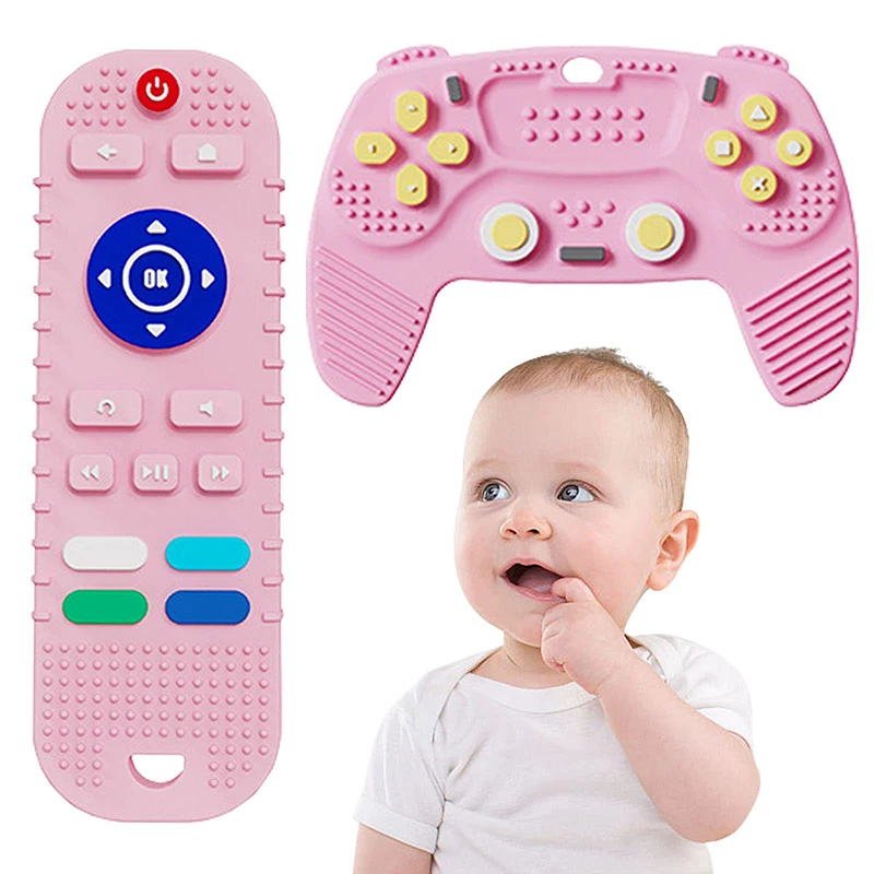 Silikon Baby Beiß spielzeug Fernbedienung, Fernbedienung Game Controller Silikon Beiß spielzeug für Babys 6-12 Monate Geschenke Image