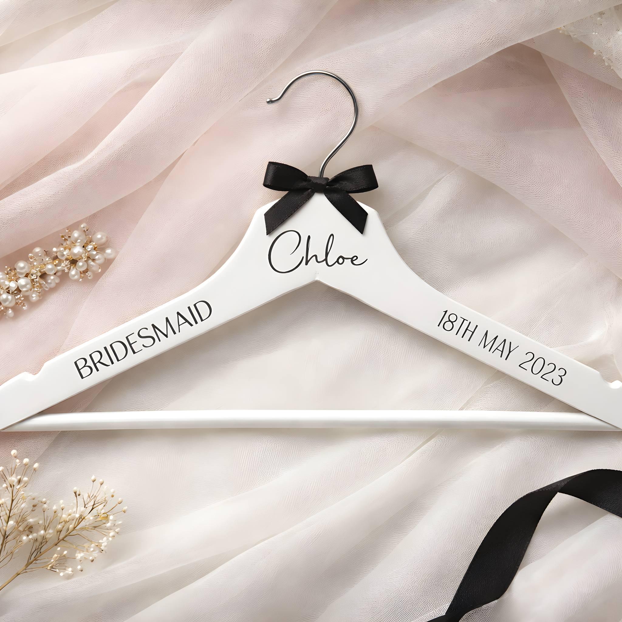 Grucce bianche in legno per abiti da sposa, grucce per damigelle, grucce per spose, grucce per abiti da sposa