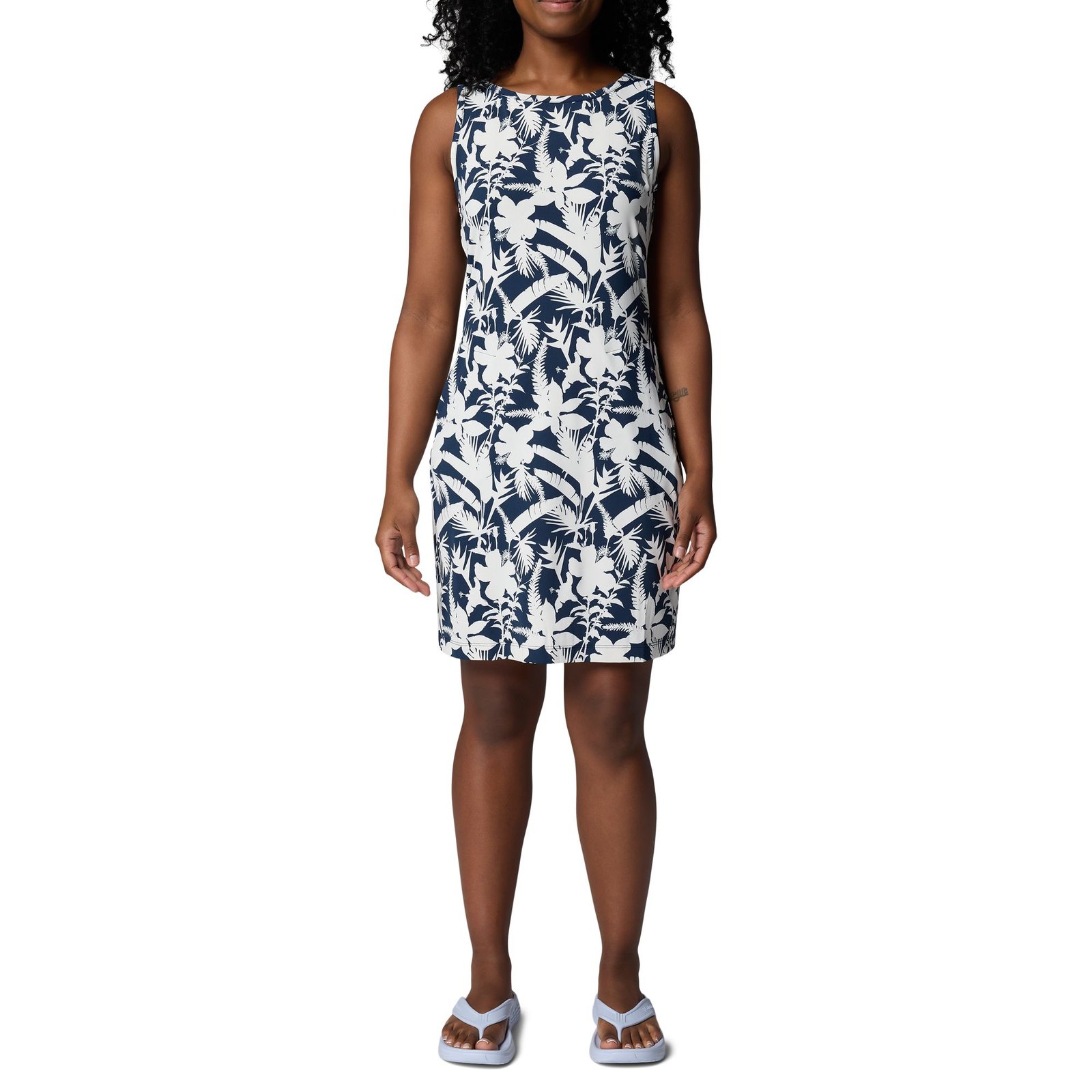 Columbia Women's Chill River Printed Dress (Size 2X) Everblue, Elastine,Polyester