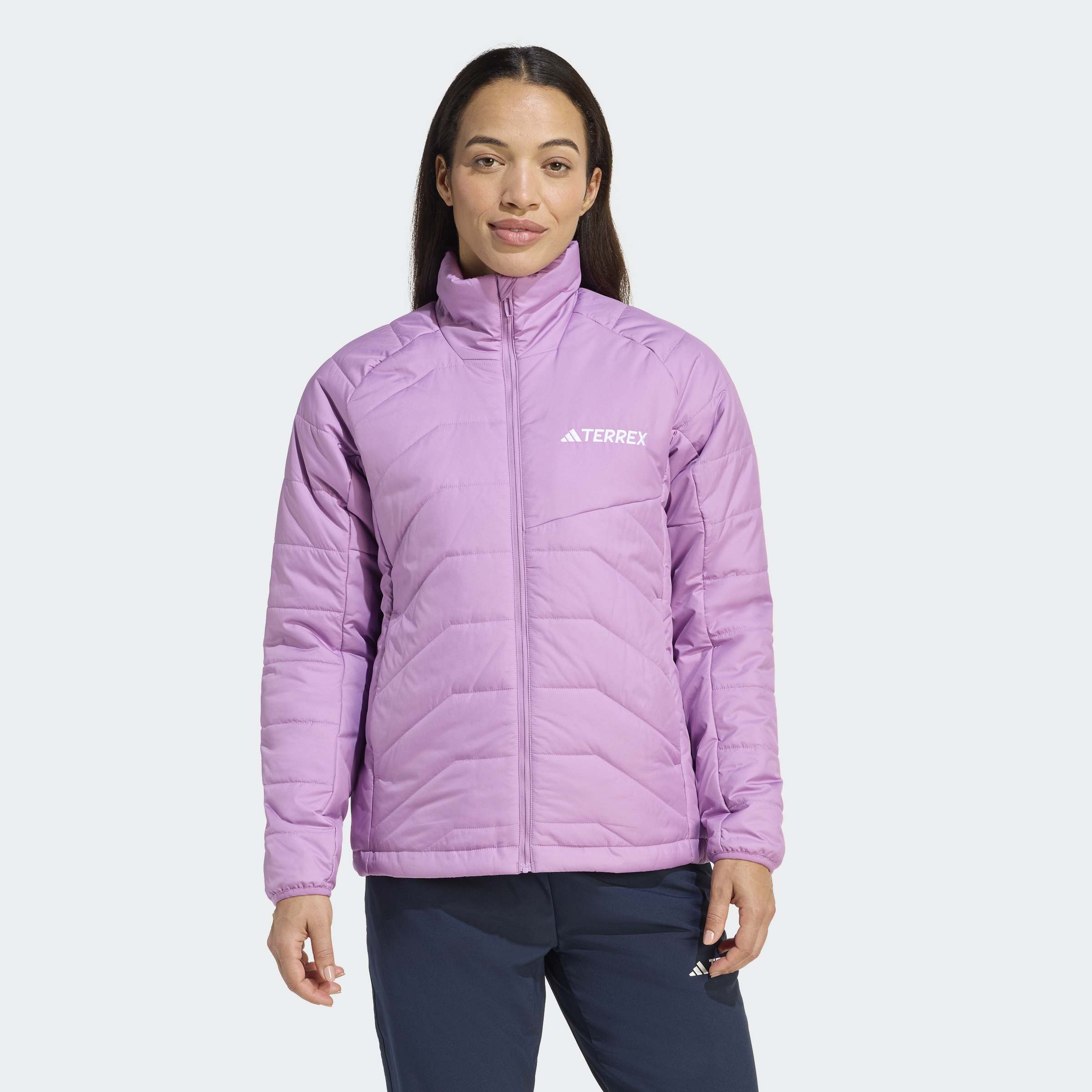 Steppjacke ADIDAS TERREX "W MT INS JKT", Damen, Gr. M, preloved lila, Obermaterial: 100% Polyester, Jacken Steppjacke