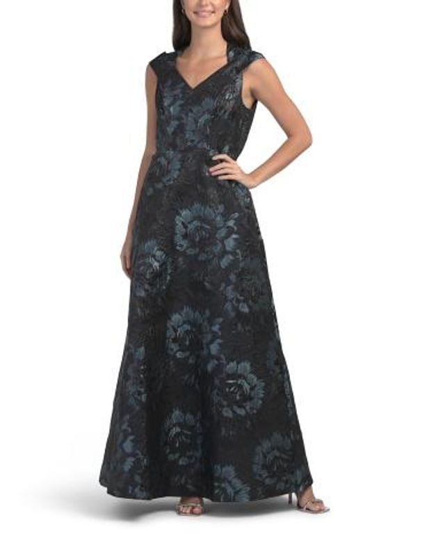 Isabetta Jacquard Gown For - Blue - MARSHALLS Dresses