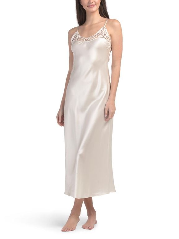 Silk Jean Slip Dress For - White - Tj Maxx Dresses