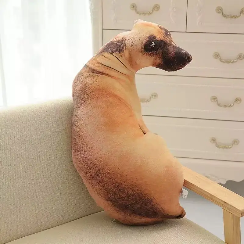 Peluche a forma di cane da 50 cm, simpatico giocattolo di simulazione, cuscino in peluche 3D stampato, cuscino a forma di cane dei cartoni animati, bambola per bambini, decorazione per la casa, regalo