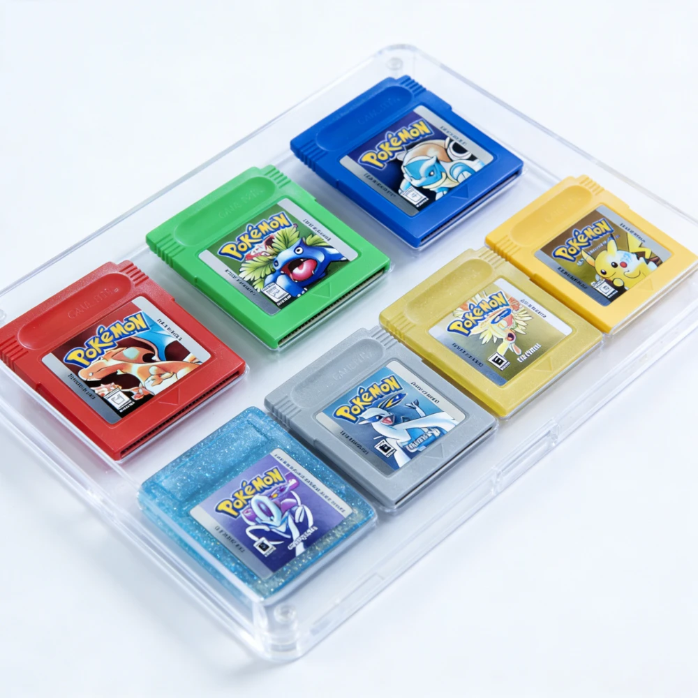 Pokemon 16 Bit Video Game Console Cartridge GBC Game Card Series Blue Crystal Golden Green Red Silver Yellow USA Version