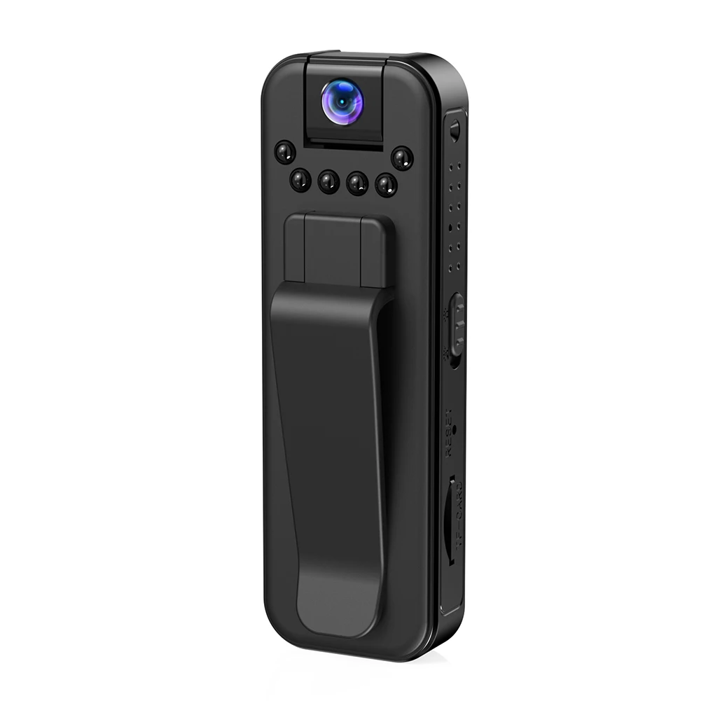 Videocamera Digitale Portatile HD 1080P con Clip Posteriore, Visione Notturna a Infrarossi, Rilevamento del Movimento, Piccola Telecamera Indossabile per Polizia
