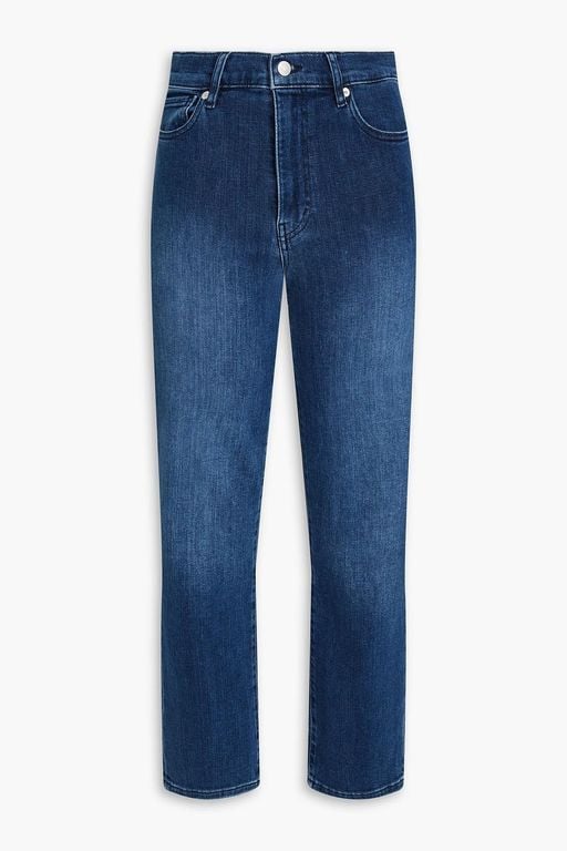 Le Sleek Straight High-Rise Straight-Leg Jeans - Blue - FRAME Jeans