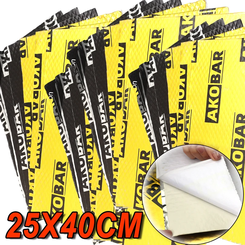 Car Soundproofing Materials 25X40cm Auto Soundproofing Board Self-adhesive Door Noise Reduction Butyl Thickening Soundproof Pad