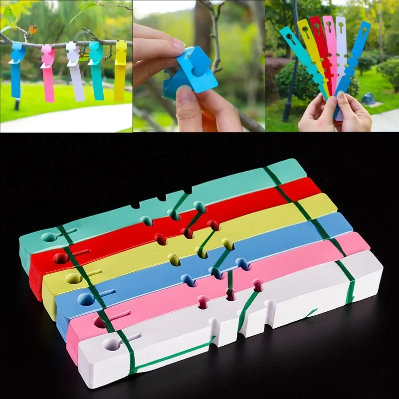 100 Stück wasserdichte Gartenpflanzenmarker zum Aufhängen, langlebiges PVC, Gartenpflanzenmarker, Etikettenwerkzeuge Image