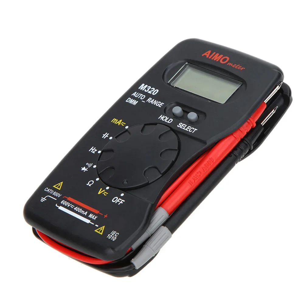 AIMO M320 Handheld LCD Digital Multimeter im Taschenformat DMM Frequenz Kapazität Messung Data Hold Auto Range Image