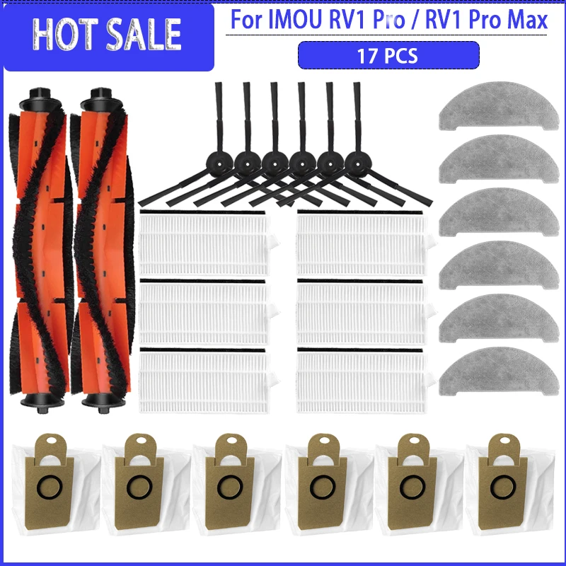 Hauptseitenbürste Filter Mopp Staubbeutel für IMOU RV1 Pro / RV1 Pro Max Zubehör Ersatz Ersatzteile Image