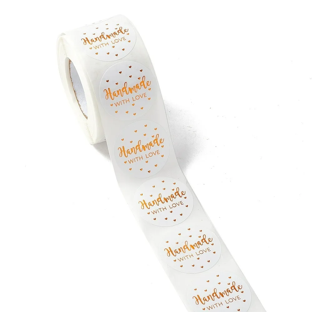 1 Rolle Dankesaufkleber Rolle flache runde Aufkleber Klebeetiketten Aufkleber 4,2 cm Aufkleber: 38 x 0,1 mm ca. 500 Stück/Rolle Image