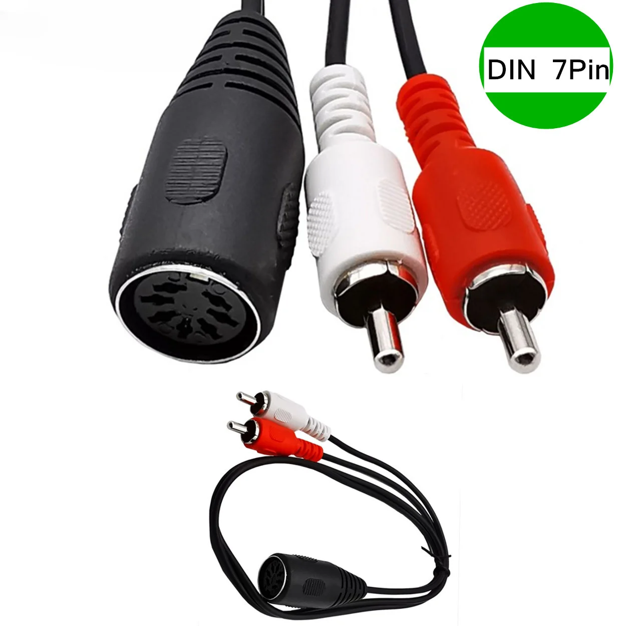 7-poliges bis 2rca Lotus Din Adapter kabel 7p Din Buchse zu 2 rca Stecker altmodisches Audio gerät Lautsprecher adapter kabel 0,5 m/1m 1,5 m Image