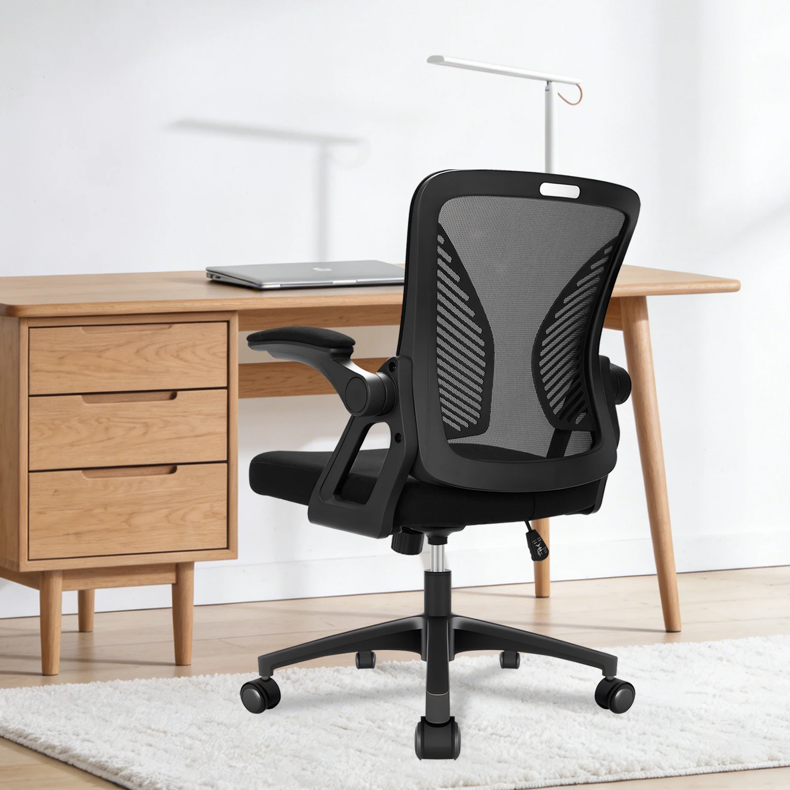 Milacyee Bürostuhl, Computer-Schreibtischstuhl, ergonomischer Chefsessel mit Lordosenstütze, verstellbarer Drehstuhl Image