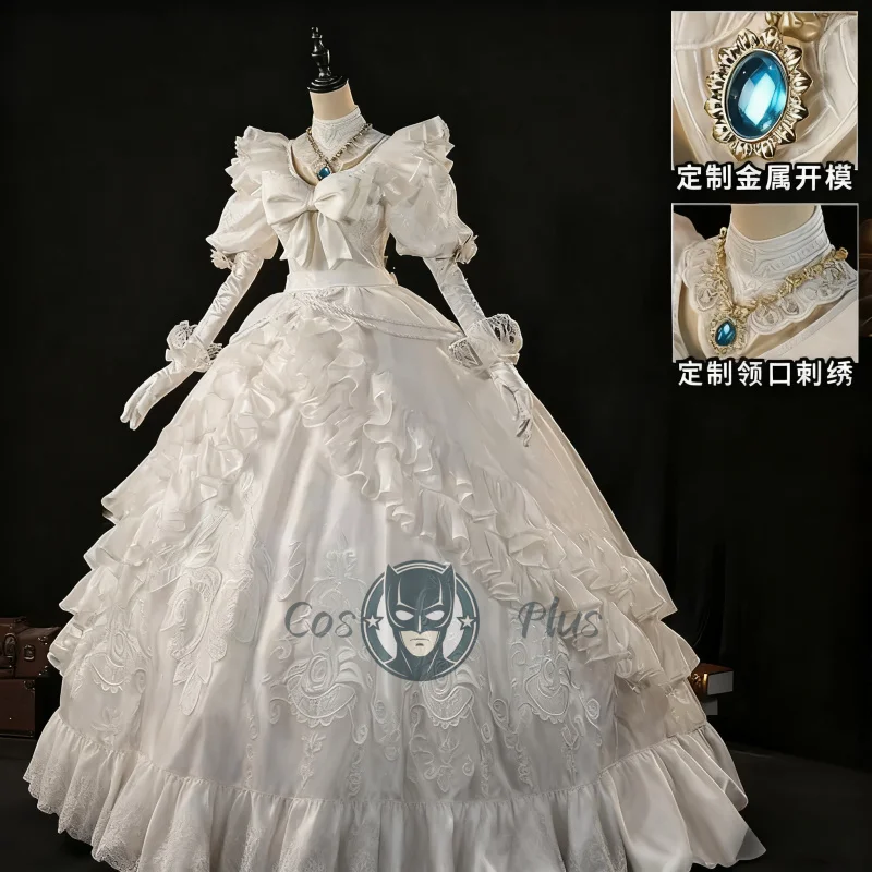 Spiel Identität V Archduchess Blutige Königin Cosplay Kostüm Mary Neue Haut Weiß Elegante Kleid Prop Für Frauen Halloween Uniform