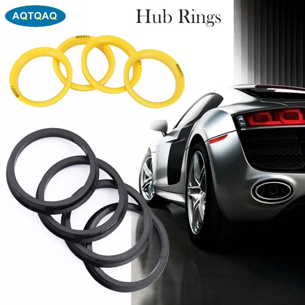 4 Stück Auto Kunststoff Radnabe Zentrische Ringe Mittelbohrung 73.1-57.1 66.6-57.1 73.1-60.1 73.1-66.6 67.1-60.1 73.1-56.1 73.1-54.1 Schwarz Image