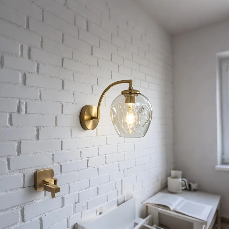 Kreative Erbsenschalen-Wandleuchte aus Glas für Wohnzimmer, Schlafzimmer, Badezimmer, Dekor mit bunter Glas-E27-Glühbirne im nordischen Stil