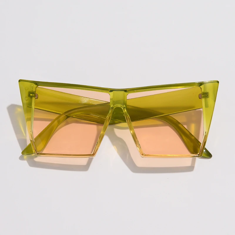 Übergroße Cat Eye Sonnenbrille Frauen Männer Luxusmarke trend ige bunte große quadratische Farben Retro Sonnenbrille Vintage Brille uv400 Image