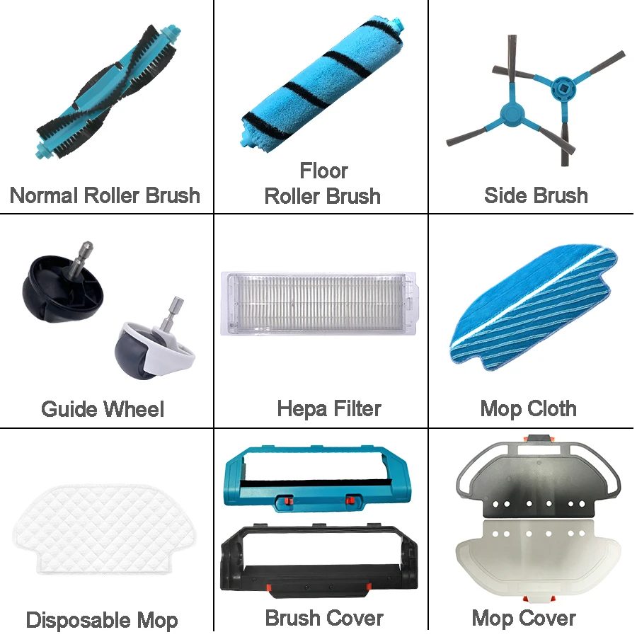Mop hepa filter hauptseite bürsten abdeckung für conga 3290 3490 3690 mijia styj02ym viomi v2 V-RVCLM21B roboter staubsauger Image