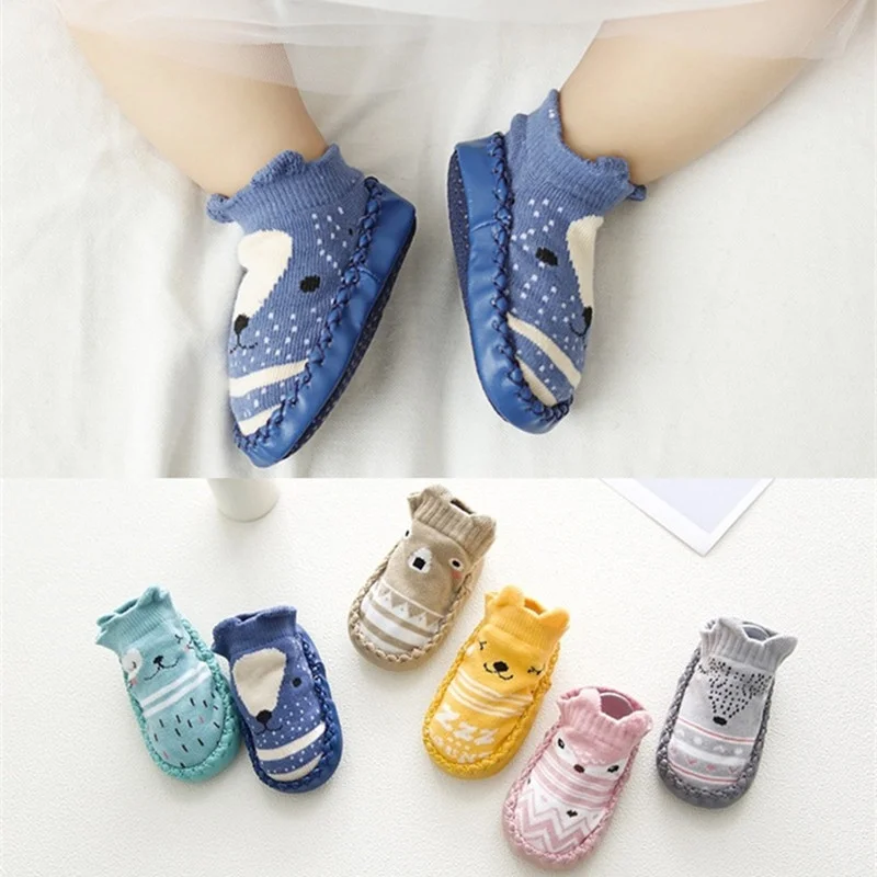 Mode Babys ocken Gummis ohlen Neugeborene Socke Herbst Winter Kinder rutsch feste weiche Sohlen Socken Image