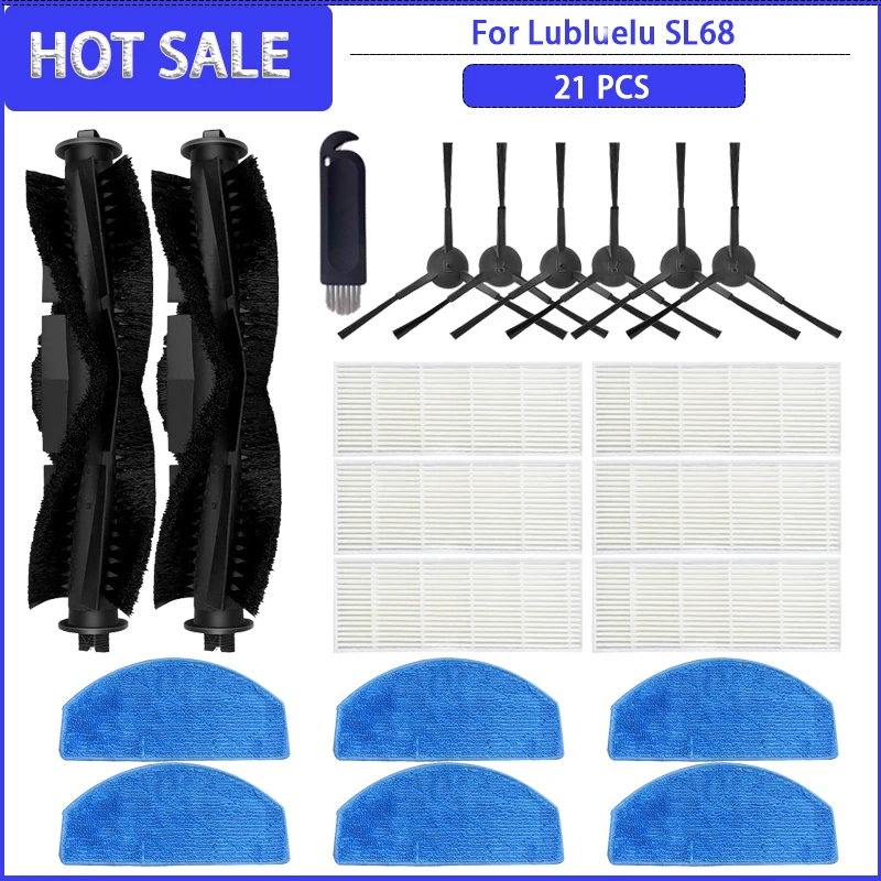 Hauptseitenbürste Hepa-Filter Mopptücher für Lubluelu SL68 / Tikom G8000 Roboter-Staubsauger Teile Zubehör Image