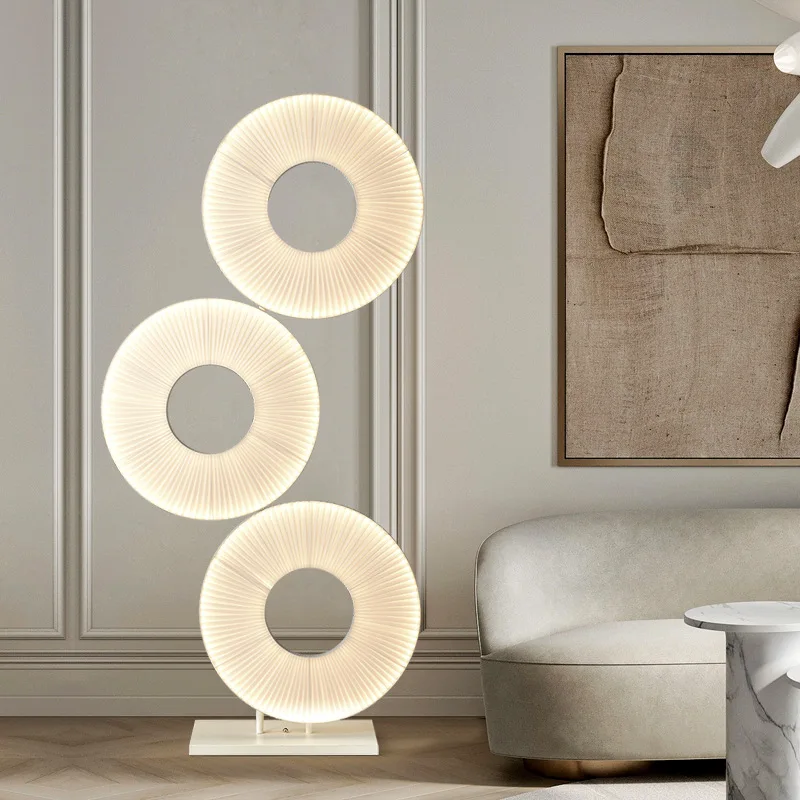 Tanutta Stehlampe, moderner Lampenschirm aus Stoff, weißes Nachtlicht, weiche Raumdekoration, künstlerische Heimdekoration, Schlafzimmerdekoration, ästhetische Li Image