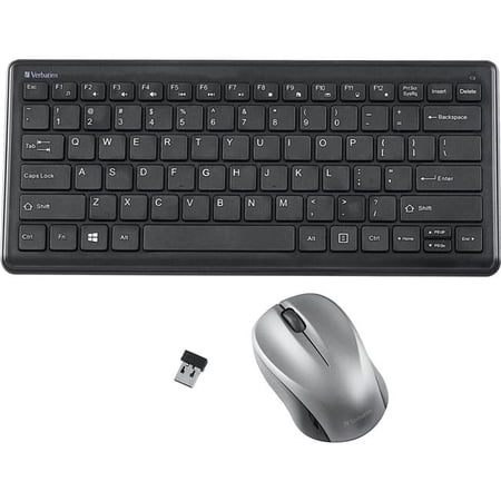 Silent Wireless Compact Keyboard & Mouse Black
