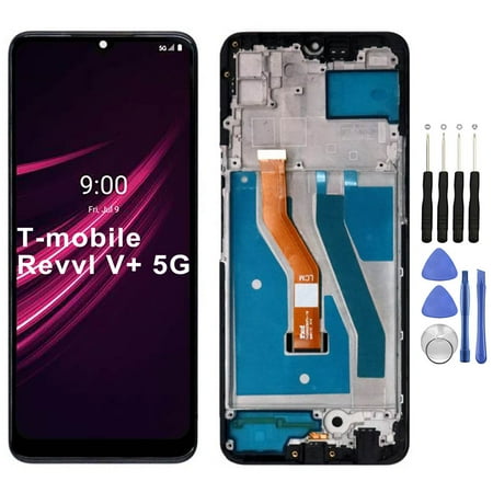 KIQ Replacement LCD Screen Full Assembly with Digitizer Compatible with T-Mobile Revvl V+ 5G(With Frame)