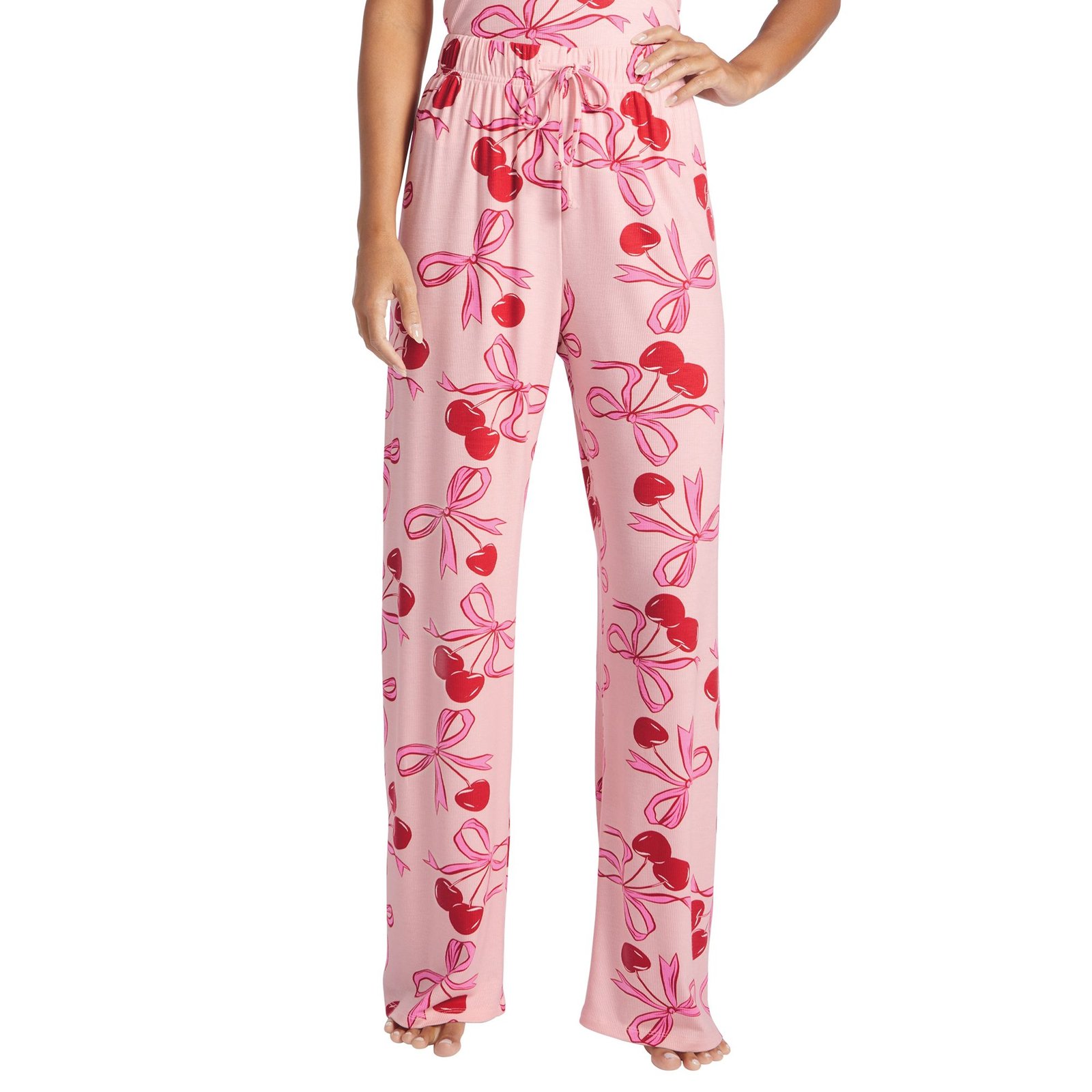 Masseys Sweet Dreams Pajama Pant (Size 4X) Pink/Cherry/Bows, Elastine,Viscose