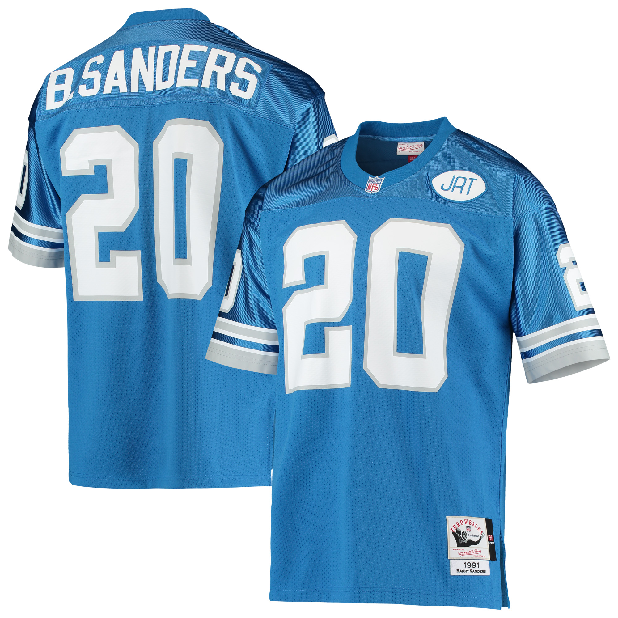 "Mitchell & Ness Barry Sanders Herren-Trikot, blau, Detroit Lions, 1991, authentisches Retro-Trikot eines ehemaligen Spielers" Image