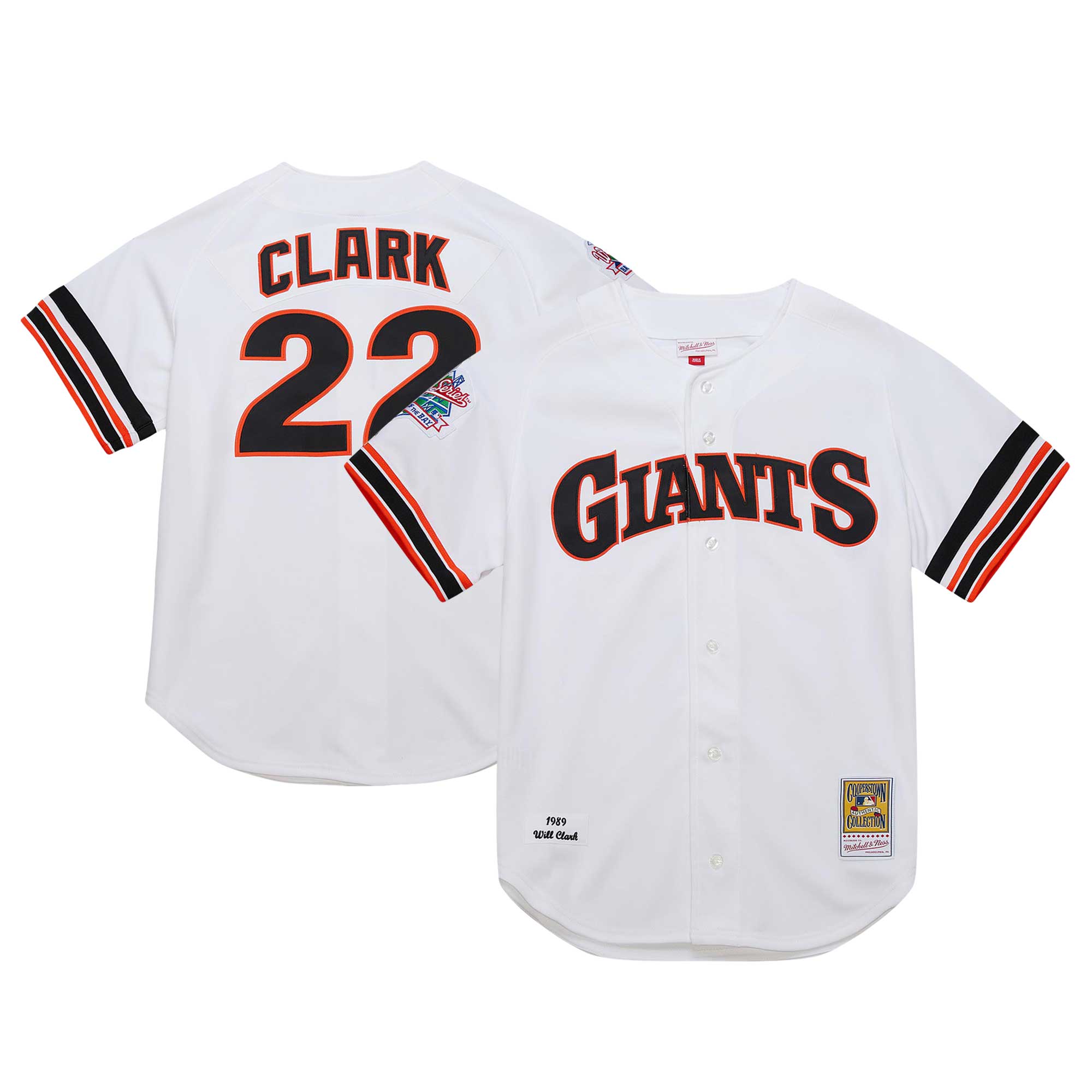 "Mitchell & Ness Will Clark Herren-Trikot, weiß, San Francisco Giants, Cooperstown Collection 1989, authentisches Trikot" Image