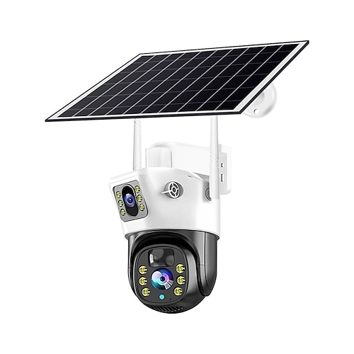 4-Megapixel-WLAN-Überwachungskamera, solarbetrieben, 360°-Drehung, Fernzugriff, Nachtsicht, IP65 wasserdicht Image