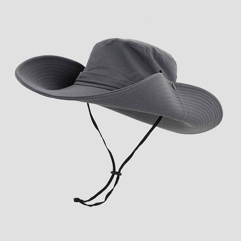 Men's Bucket Hat Black Navy Blue polyester fibre Adjustable Vacation Vintage Sports Outdoors Casual Daily Outdoor Solid Color Sun Protection Sunscreen